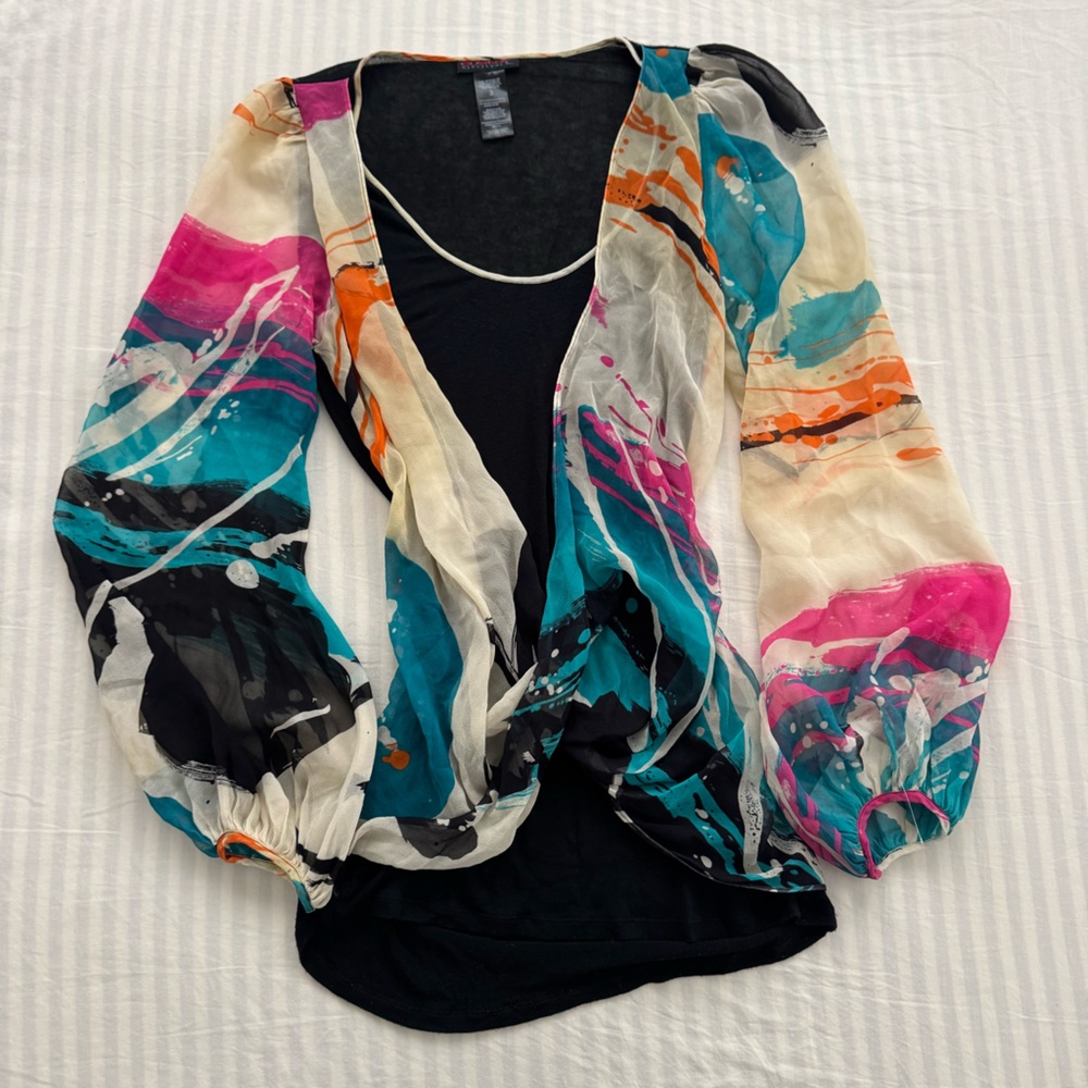 Custo Barcelona Y2K multicoloured silk blouse
